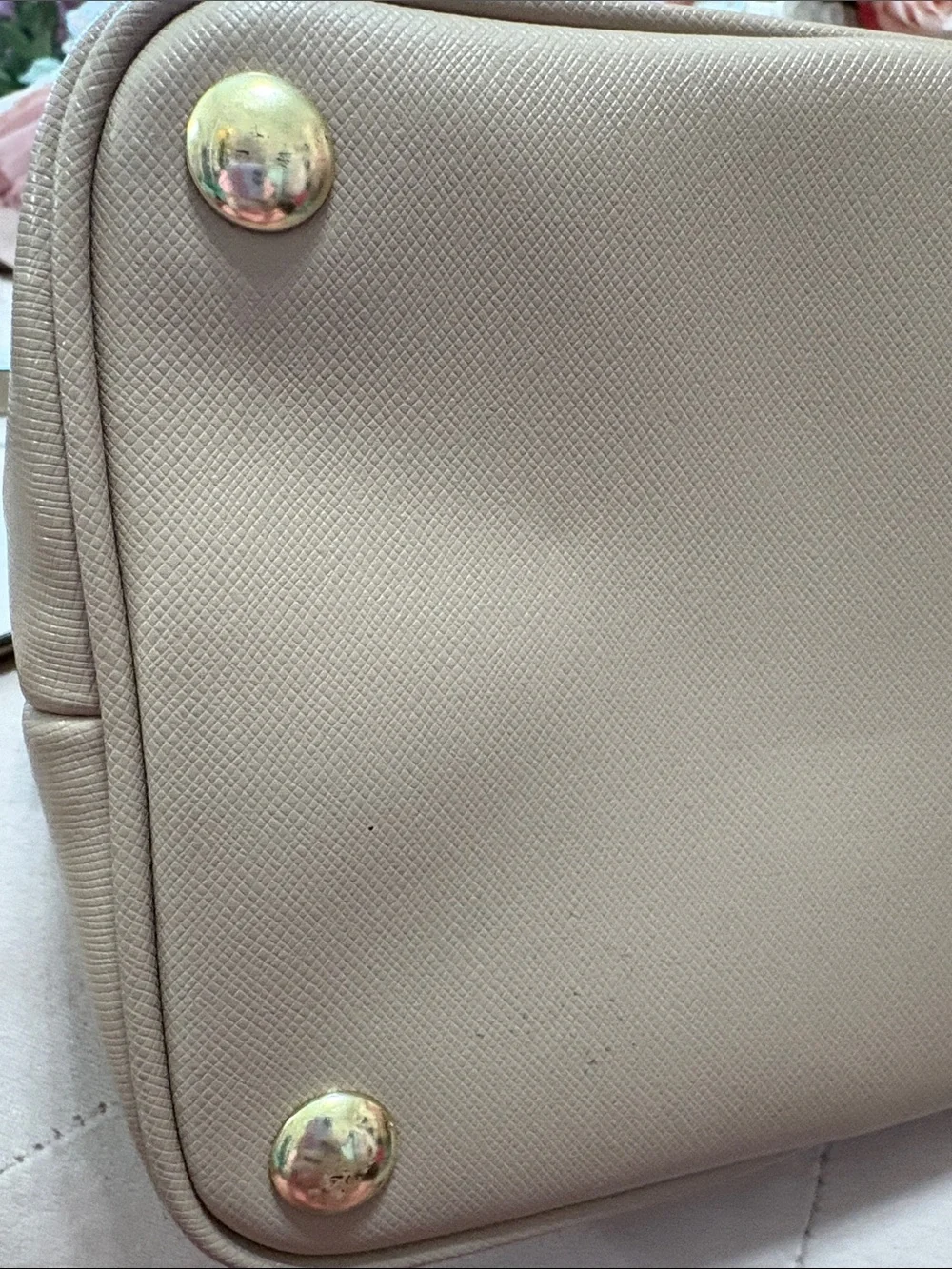 Coach Dome Satchel in Light Beige with Gold Hardware